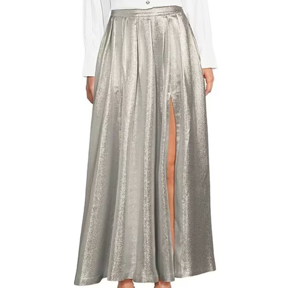 Muse by Marchesa Ball Gown Skirt Women's Size 8 Silver Metallic Long Formal